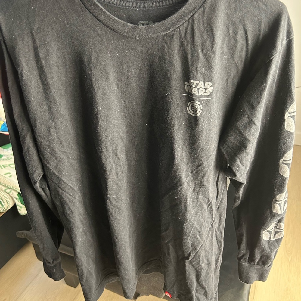 Star Wars Black Long Sleeve Tee with Unique Sleeve Design